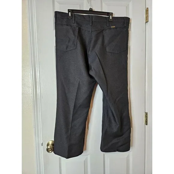 Vintage Wrangler 40 x 30 Polyester Black Designer Rodeo Cowboy Pants 828K - Picture 2 of 8